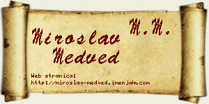 Miroslav Medved vizit kartica